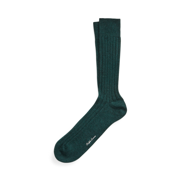 Forest Ribbed Cashmere-Blend Dress Socks Purple Label 1