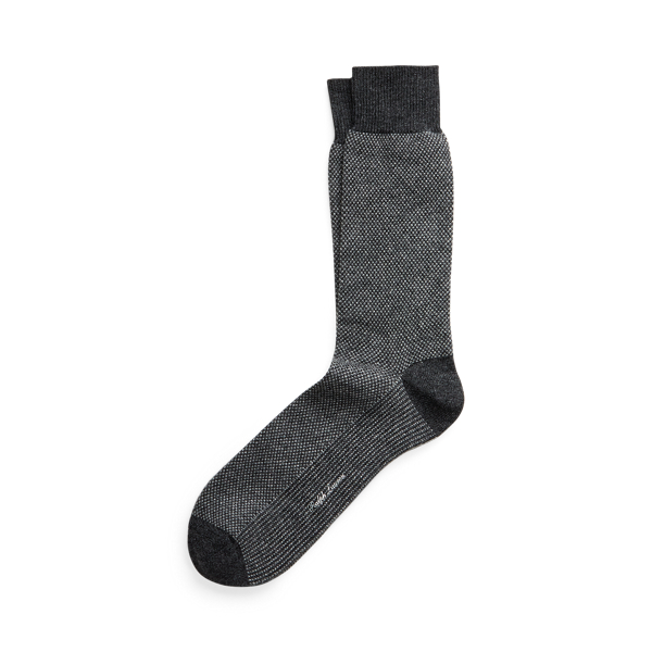 Charcoal Heather Cashmere-Blend Dress Socks Purple Label 1