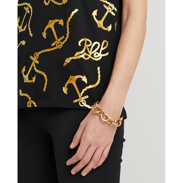 Black Print Boatneck Tee Lauren 6
