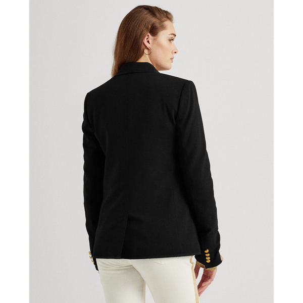 Black Patch Wool Crepe Blazer Lauren 5