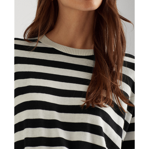 White/Polo Black Striped Cotton-Modal Jumper Lauren 6