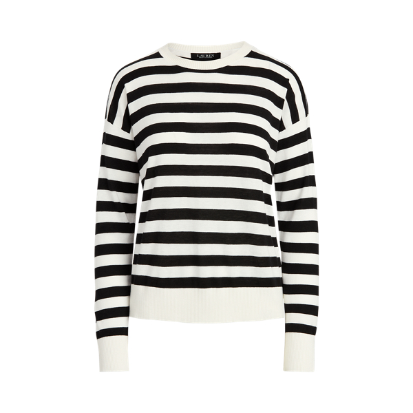 White/Polo Black Striped Cotton-Modal Jumper Lauren 2
