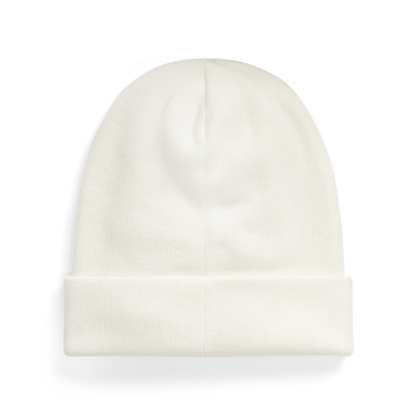 Rippenstrickm&uuml;tze aus Baumwolle Polo Ralph Lauren in Parchment Cream 2