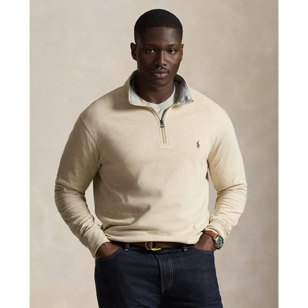 Expedition Dune Heather Luxury Jersey Quarter-Zip Pullover Big & Tall for fall 7