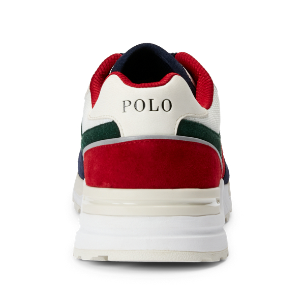 Cream/Burgundy/Navy Trackster 100 Suede Sneaker Polo Ralph Lauren 3