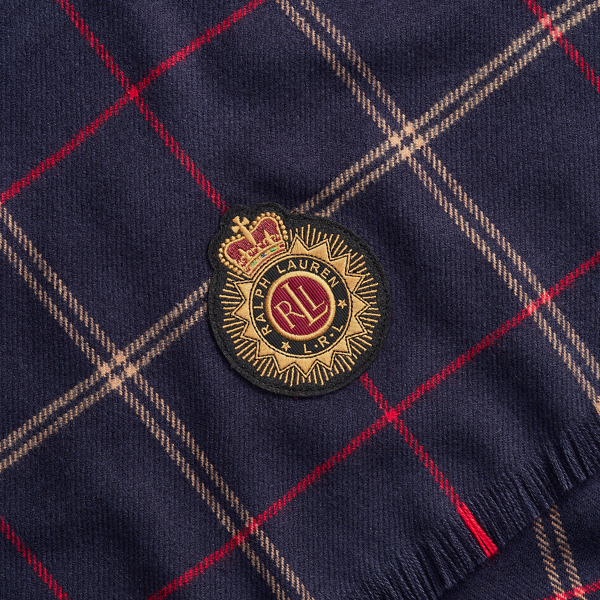 Navy Embroidered Windowpane Wrap Lauren 3