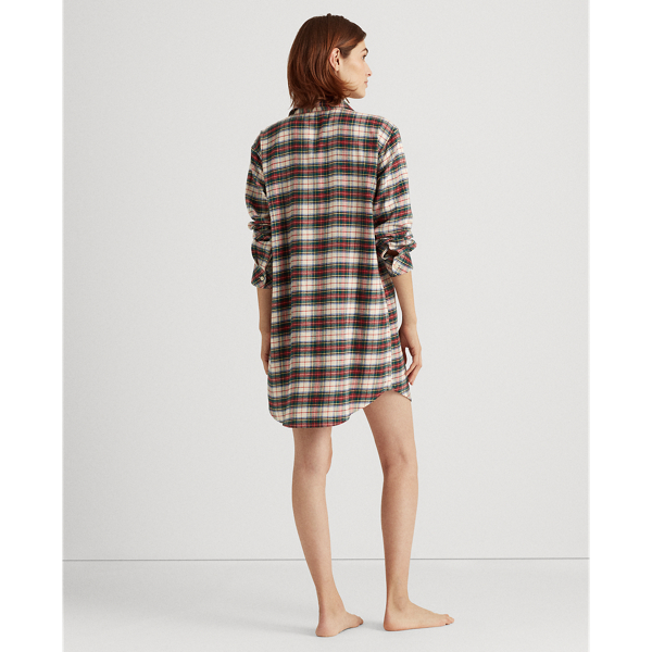 Ivory Plaid Plaid Brushed Twill Sleep Shirt Lauren 5