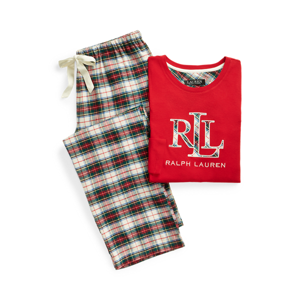 Plaid Cotton Twill Sleep Set Lauren 1