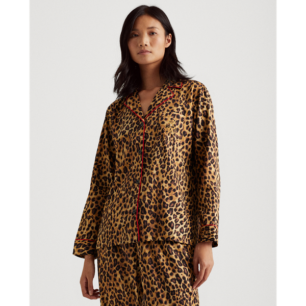 Leopard Print Sateen-Cotton Sleep Set Lauren 3