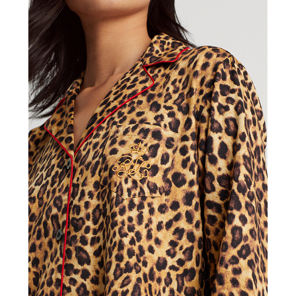 Leopard Print Sateen-Cotton Sleep Set Lauren 5