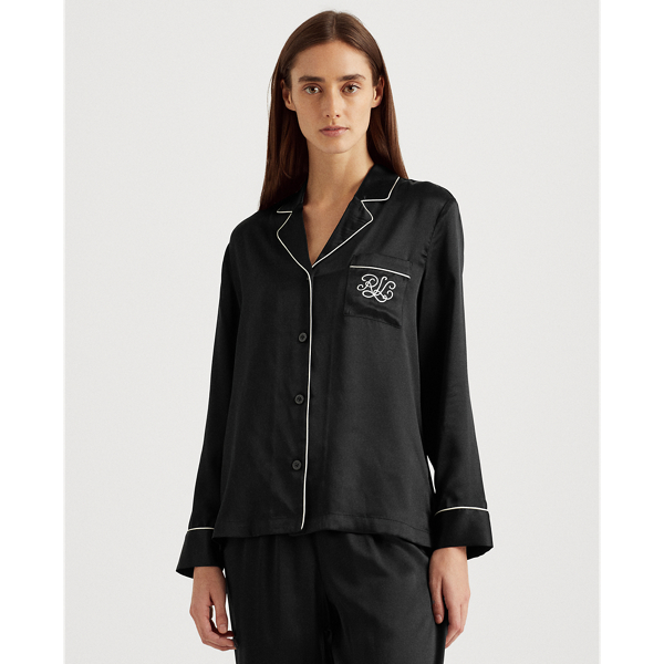 Black Silk Sleep Set Lauren 4