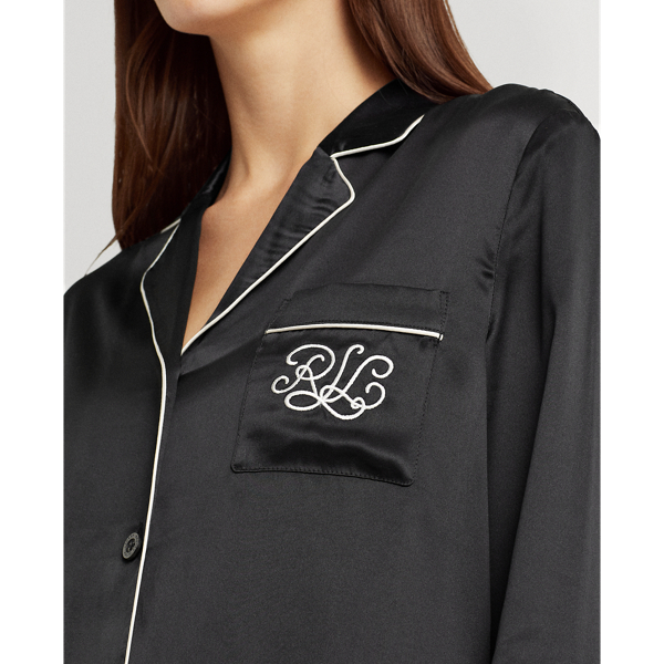 Black Silk Sleep Set Lauren 6