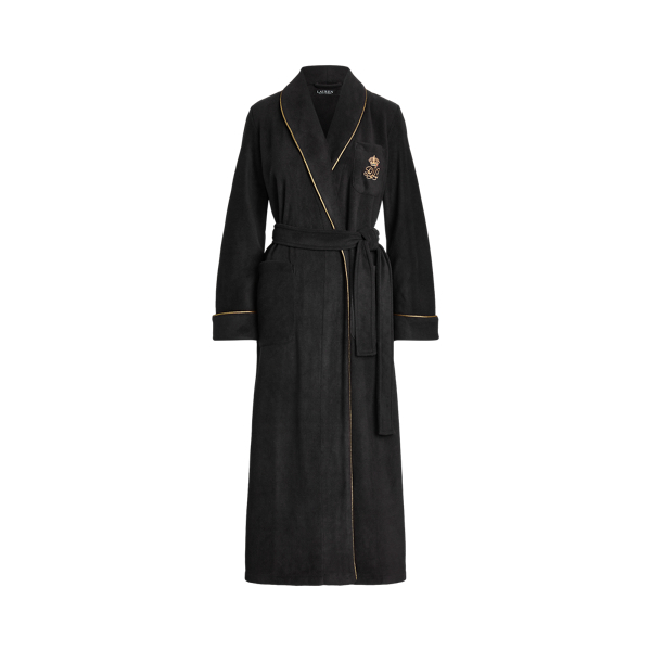 Shawl-Collar Long Fleece Robe Lauren 1