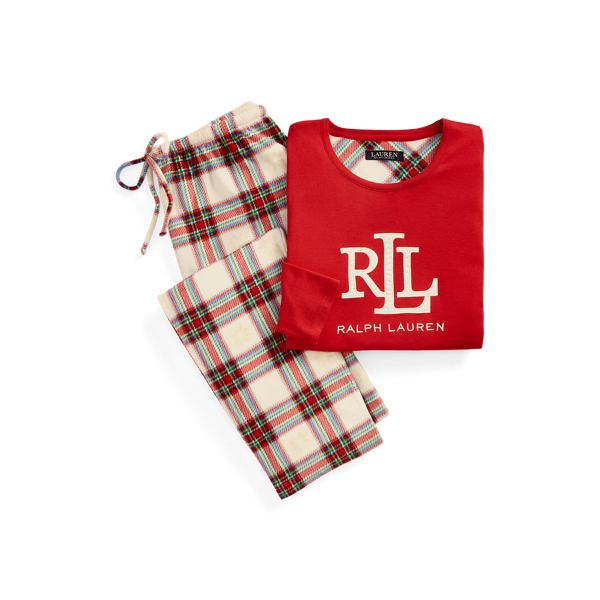 Karierter Pyjama mit Logo Lauren in 1