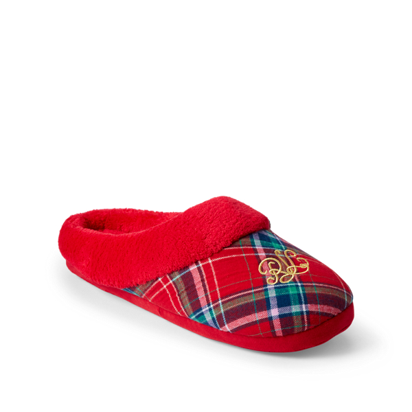 Red Plaid Plaid Logo Slipper Lauren 2