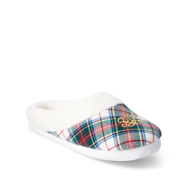 Ivory Plaid Plaid Logo Slipper Lauren 2