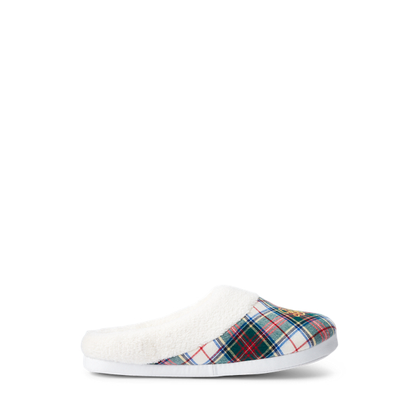 Ivory Plaid Plaid Logo Slipper Lauren 1