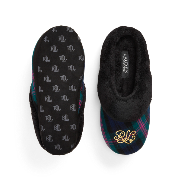 Green Plaid Plaid Logo Slipper Lauren 4