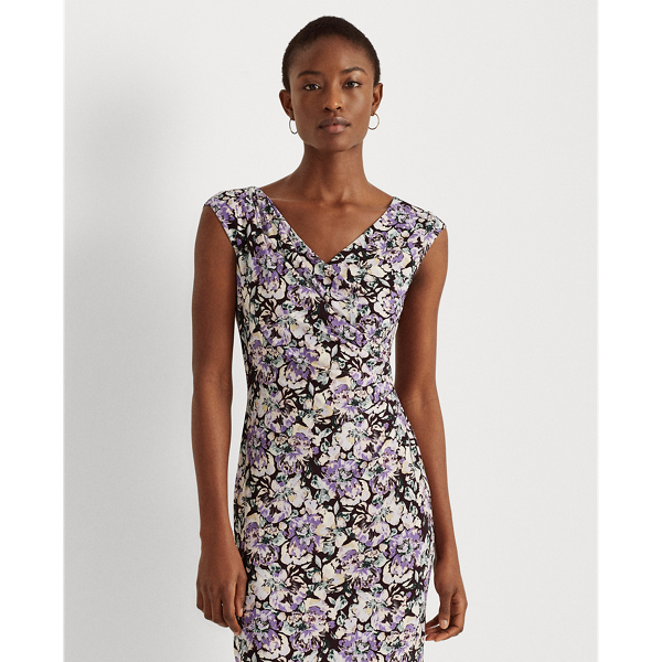 Raisin/Purple/Multi Floral Jersey Dress Lauren 4