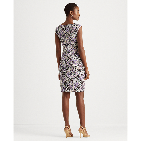 Raisin/Purple/Multi Floral Jersey Dress Lauren 5