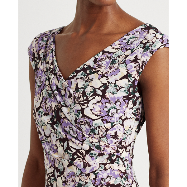Raisin/Purple/Multi Floral Jersey Dress Lauren 6