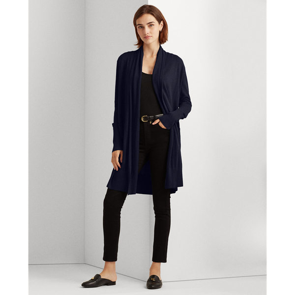 Lauren Navy Modal-Silk Cardigan Jumper Lauren 3