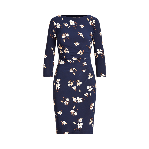 Ralph lauren floral print ruched dress online