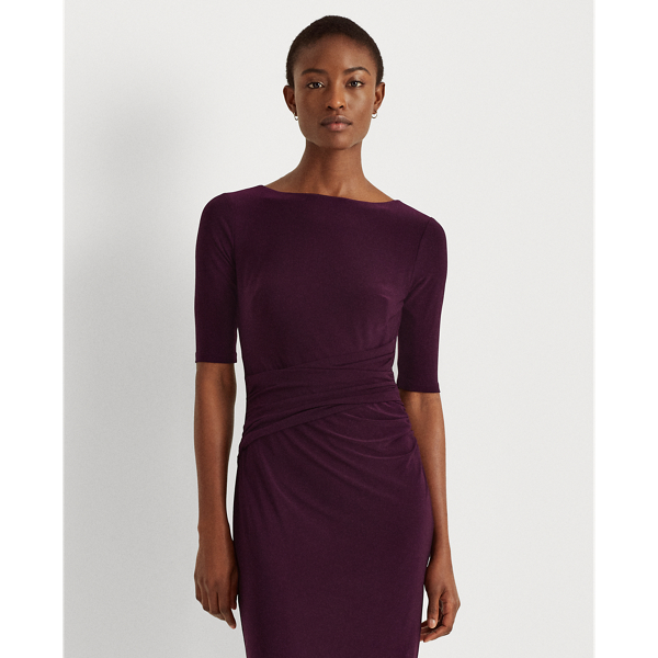 Raisin Boatneck Matte Jersey Dress Lauren 4