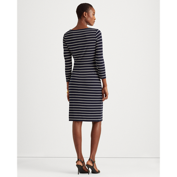 Lighthouse Navy/Colonial Striped Surplice Jersey Dress Lauren 4