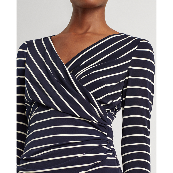 Lighthouse Navy/Colonial Striped Surplice Jersey Dress Lauren 5