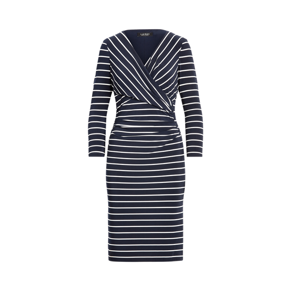 Striped Surplice Jersey Dress Lauren 1