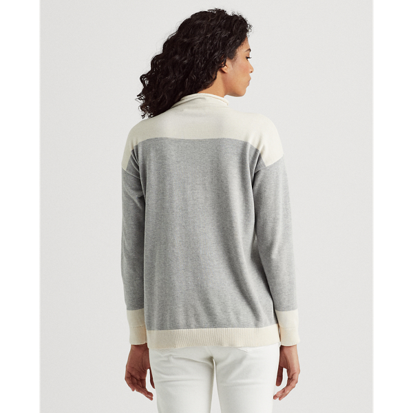 Prl Gry Htr/Mascarpone Cr Colour-Blocked Jumper Lauren 4