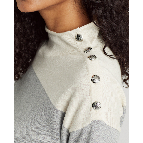 Prl Gry Htr/Mascarpone Cr Colour-Blocked Jumper Lauren 5