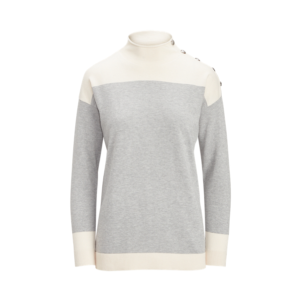 Prl Gry Htr/Mascarpone Cr Colour-Blocked Jumper Lauren 2