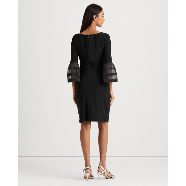 Black Bell-Sleeve Jersey Dress Lauren 5