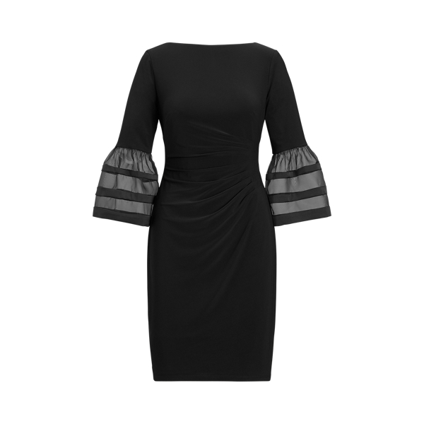 Black Bell-Sleeve Jersey Dress Lauren 2