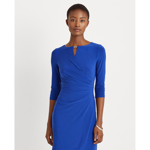 French Ultramarine Keyhole Stretch Jersey Dress Lauren 4