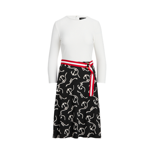 Nautical-Print Jersey Dress Lauren em 1