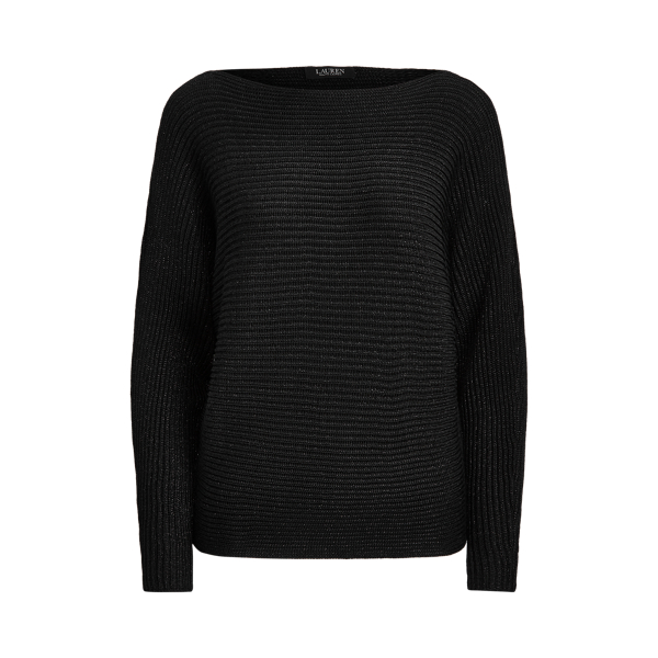 Polo Black Lurex Dolman-Sleeve Boatneck Jumper Lauren 2