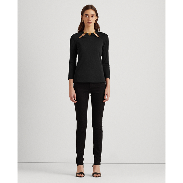 Black Stretch Jersey Top Lauren 3