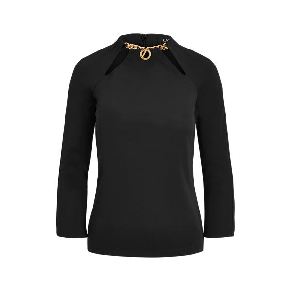 Black Stretch Jersey Top Lauren 2