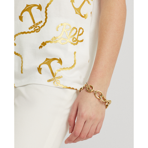 White Print Boatneck Tee Lauren 6