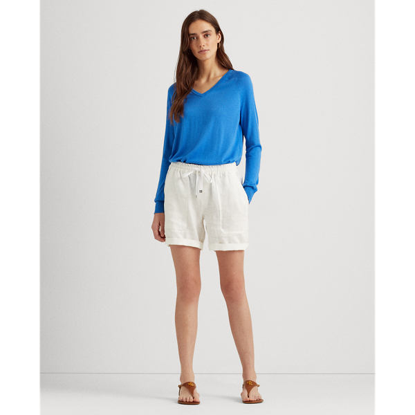 Captain Blue Modal-Silk V-Neck Jumper Lauren 4