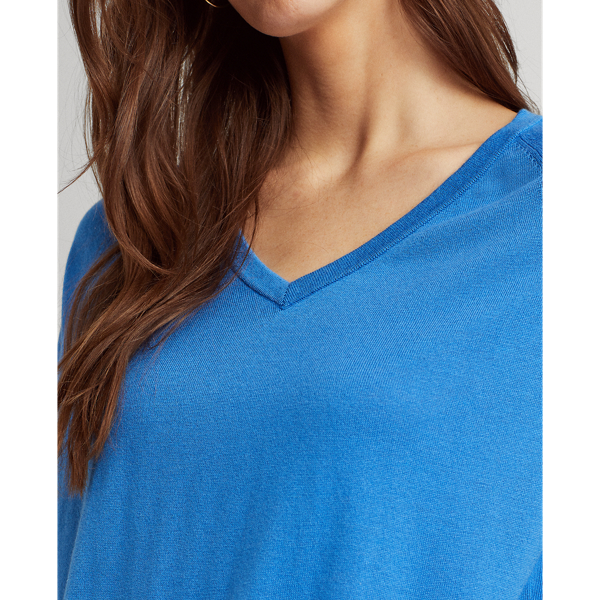 Captain Blue Modal-Silk V-Neck Jumper Lauren 6