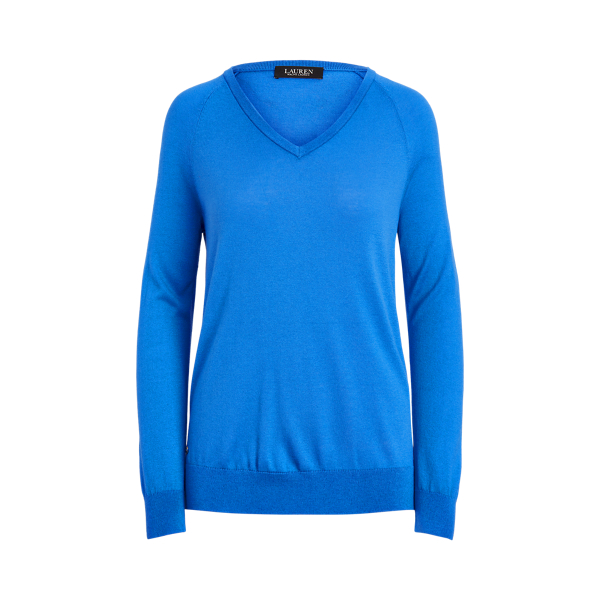 Captain Blue Modal-Silk V-Neck Jumper Lauren 2