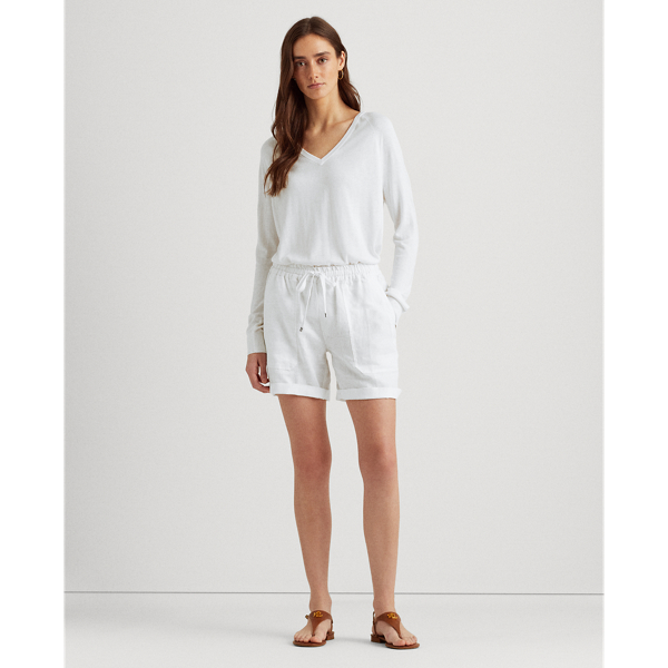 White Modal-Silk V-Neck Jumper Lauren 4