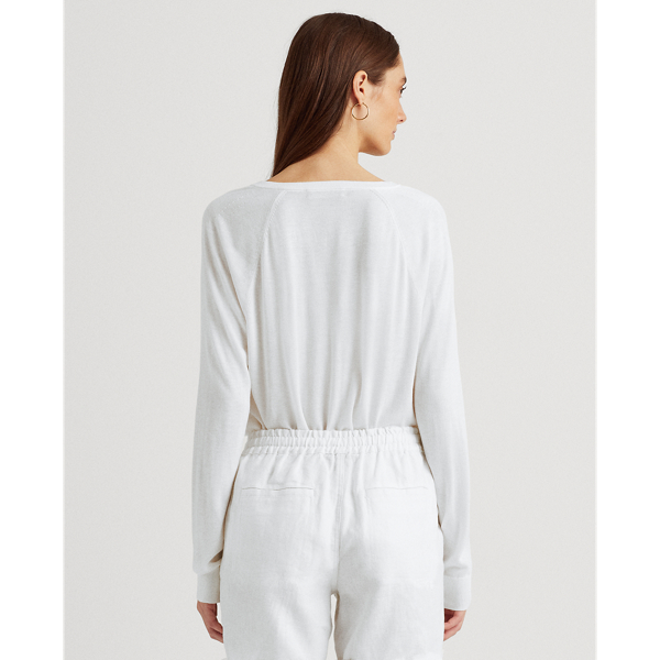 White Modal-Silk V-Neck Jumper Lauren 5