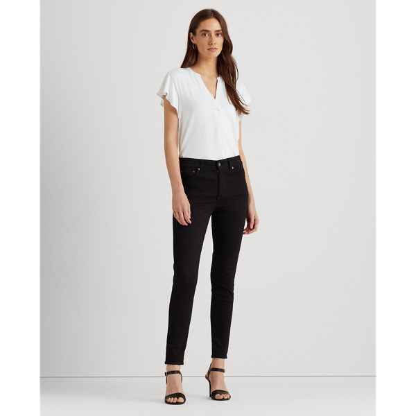 White Jersey Flutter-Sleeve Top Lauren 4
