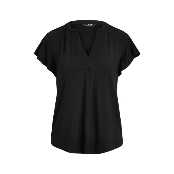 Jersey Flutter-Sleeve Top Lauren i 1