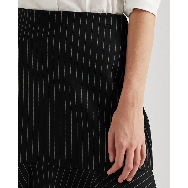 Black/Cream Pinstripe Flounced Ponte Skirt Lauren 5